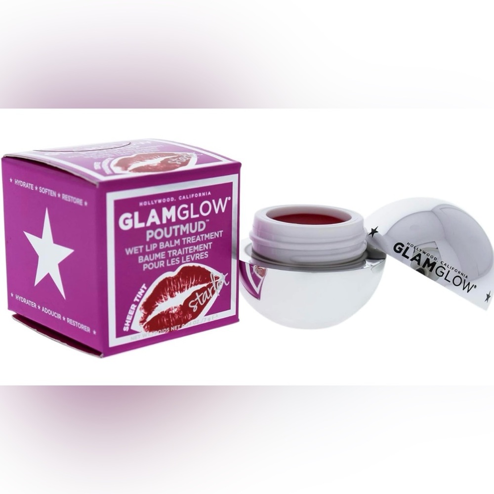 NEW Glamglow Poutmud Wet Lip Balm Treatment Mini, Starlet, 0.24 Ounce